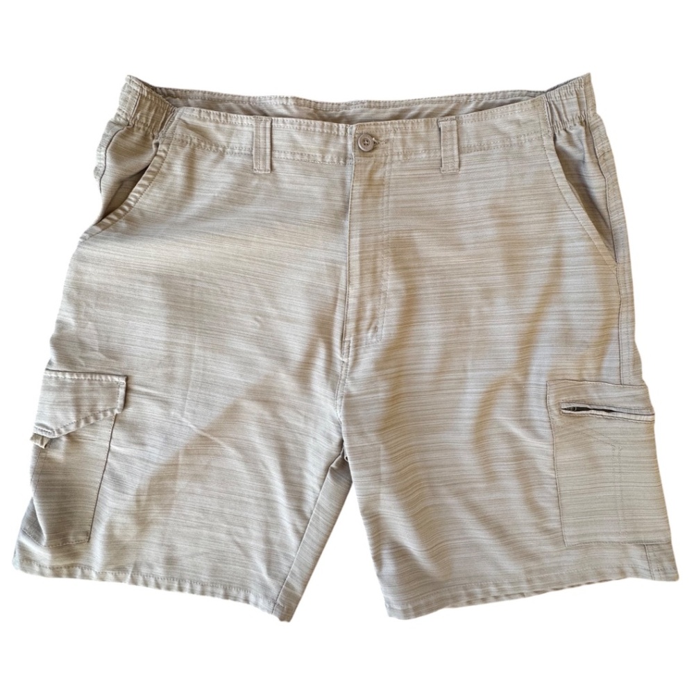 Reel Legends cargo‎ shorts men's large tan beige Dri-Fit Comfort waist outdoor